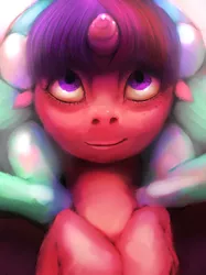 Size: 2000x2669 | Tagged: artist:sharpieboss, derpibooru import, looking up, safe, smiling, solo, twilight sparkle