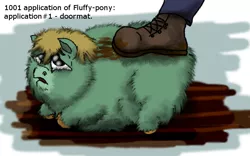 Size: 640x400 | Tagged: abuse, artist:artist-kun, derpibooru import, doormat, fluffy pony, fluffy pony grimdark, grimdark, mud