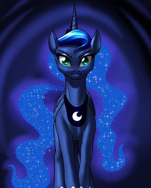 Size: 1400x1750 | Tagged: artist:mykegreywolf, derpibooru import, looking at you, princess luna, safe, solo