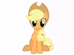 Size: 1024x768 | Tagged: applejack, artist:birdivizer, cute, derpibooru import, happy, looking at you, safe, simple background, sitting, solo