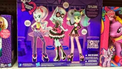 Size: 912x513 | Tagged: safe, derpibooru import, photo finish, pixel pizazz, violet blurr, equestria girls, packaging, the snapshots, toy