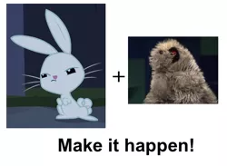 Size: 750x549 | Tagged: angel bunny, derpibooru import, exploitable meme, make it happen, meme, ratty, ratty the handpuppet, safe, x-play