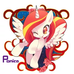 Size: 600x600 | Tagged: safe, artist:tarbobun, derpibooru import, oc, oc:poniko, unofficial characters only, alicorn, pony, alicorn oc, japan ponycon, mascot, solo