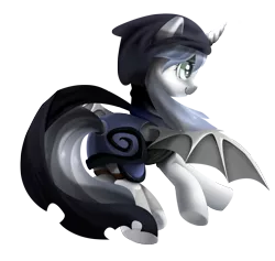 Size: 1875x1776 | Tagged: safe, artist:redember00, derpibooru import, oc, oc:silver moon, unofficial characters only, alicorn, bat pony, pony, alicorn oc, solo