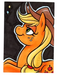 Size: 283x370 | Tagged: safe, artist:retrostarling, derpibooru import, applejack, solo, traditional art