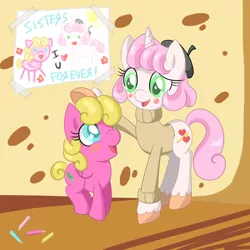 Size: 3000x3000 | Tagged: safe, artist:inumocchi, derpibooru import, oc, oc:bonnie sketch, oc:doodle, unofficial characters only, pegasus, pony, unicorn, siblings