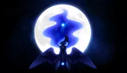 Size: 4891x2822 | Tagged: safe, artist:nekiw, derpibooru import, princess luna, alicorn, pony, absurd resolution, magic, moon, night, solo