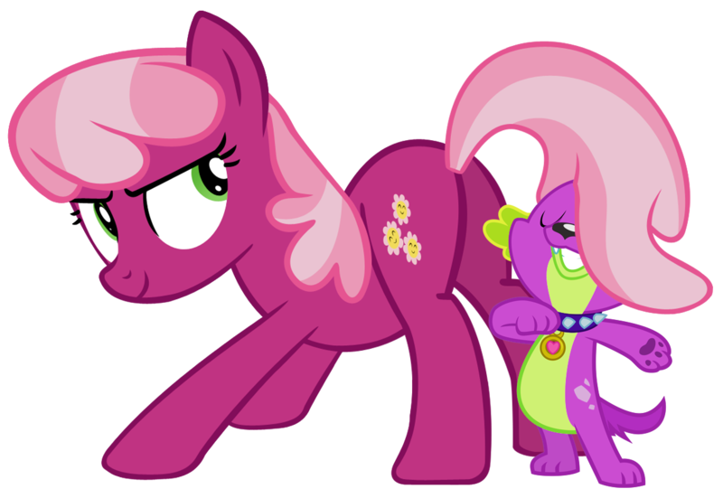 Size: 1228x830 | Tagged: artist:titanium-pony, cheerilee, cheerispike, crack shipping, derpibooru import, dog, edit, foalcon, from behind, love, plot, questionable, shipping, sniffing, spike, spike the dog