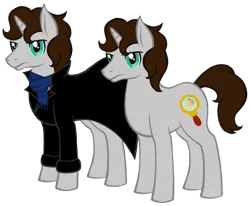 Size: 720x594 | Tagged: artist:stalkeh-kitteh, clothes, derpibooru import, ponified, safe, scarf, sherlock, sherlock holmes, solo