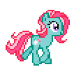 Size: 106x96 | Tagged: animated, artist:infinitydash, cute, derpibooru import, desktop ponies, g3, mintabetes, minty, pixel art, safe, simple background, solo, transparent background, trot cycle, trotting