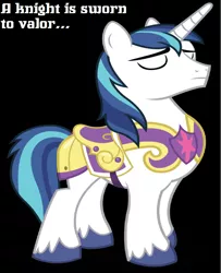Size: 900x1109 | Tagged: derpibooru import, dragonheart, quote, safe, shining armor, solo, the old code