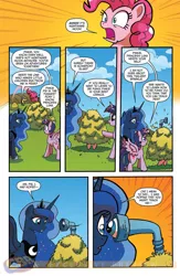 Size: 900x1384 | Tagged: safe, artist:tonyfleecs, derpibooru import, idw, pinkie pie, princess luna, twilight sparkle, twilight sparkle (alicorn), alicorn, pony, spoiler:comic, spoiler:comicff7, bush, comic, comic book resources, disguise, female, frown, hay, hiding, idw advertisement, mare, open mouth, periscope, preview, scared, spread wings, submarine, this will end in tears, unamused, wat, wide eyes, worried, xk-class end-of-the-world scenario