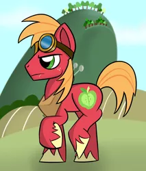 Size: 1700x2000 | Tagged: safe, artist:lamb-of-god-46, derpibooru import, big macintosh, earth pony, pony, goggles, male, solo, stallion, sweet apple acres