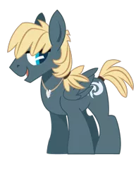 Size: 737x955 | Tagged: safe, artist:dbkit, derpibooru import, oc, oc:hightide, unofficial characters only, pegasus, pony, necklace, offspring, parent:dumbbell, parent:rainbow dash, parents:dumbdash, simple background, solo, tooth, transparent background