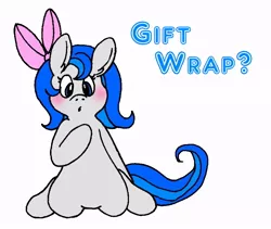 Size: 874x738 | Tagged: artist:tilly-towell, bow, derpibooru import, oc, oc:gift wrap, safe, solo, unofficial characters only