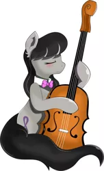 Size: 2000x3290 | Tagged: safe, artist:dcencia, derpibooru import, octavia melody, earth pony, pony, eyes closed, female, mare, musical instrument, simple background, sitting, solo, white background