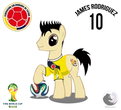 Size: 938x852 | Tagged: artist:octavio-wolf, colombia, derpibooru import, football, james rodriguez, ponified, safe, solo, world cup, world cup 2014