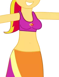 Size: 1690x2184 | Tagged: safe, artist:ponyalfonso, derpibooru import, sunset shimmer, equestria girls, belly button, clothes, humanized, midriff, ponytail, skirt, waist