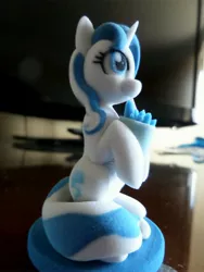 Size: 3456x4608 | Tagged: 2014, 3d print, artist:juu50x, crystal fair con, cute, derpibooru import, figure, figurine, finland, helsinki, hotel room, irl, mascot, oc, oc:aurora, photo, safe, solo, table, unofficial characters only