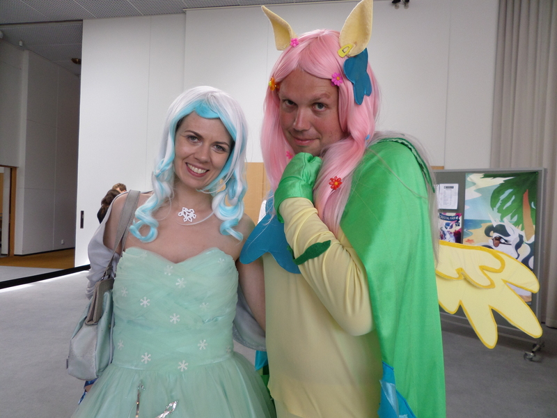 Size: 4608x3456 | Tagged: 2014, artist:juu50x, cosplay, couple, crystal fair con, derpibooru import, finland, finlandia hall, fluttershy, helsinki, human, indoors, irl, irl human, jamis, oc, oc:snowdrop, photo, safe