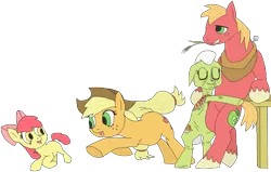 Size: 3728x2367 | Tagged: safe, artist:crispokefan, derpibooru import, apple bloom, applejack, big macintosh, granny smith, earth pony, pony, apple family, high res, male, simple background, stallion, transparent background, vector