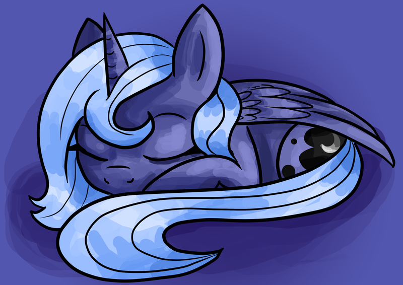 Size: 3700x2616 | Tagged: artist:clrb, derpibooru import, filly, princess luna, safe, sleeping, solo, woona