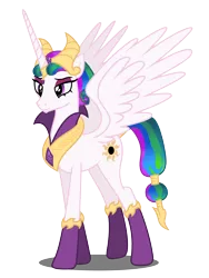 Size: 3000x4000 | Tagged: safe, artist:baleyreeves, derpibooru import, idw, princess celestia, pony, .svg available, absurd resolution, clothes, evil celestia, evil counterpart, female, idw showified, mare, simple background, solo, transparent background, vector