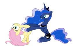 Size: 9273x6000 | Tagged: absurd resolution, artist:byteslice, derp, derpibooru import, fluttershy, luna eclipsed, princess luna, safe, simple background, transparent background, vector