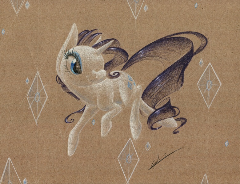 Size: 2088x1607 | Tagged: artist:getchanoodlewet, derpibooru import, rarity, safe, solo, traditional art