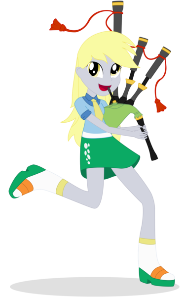 Size: 1000x1600 | Tagged: safe, artist:algoorthviking, derpibooru import, derpy hooves, equestria girls, bagpipes, solo