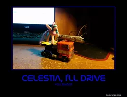 Size: 750x574 | Tagged: crossover, demotivational poster, derpibooru import, irl, meme, optimus prime, photo, princess celestia, safe, toy, transformers, transformers age of extinction