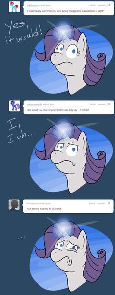 Size: 500x1281 | Tagged: artist:raritybeingdraggedtoherdestiny, ask, derpibooru import, magic, rariquest, rarity, safe, solo, tumblr