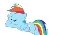 Size: 4589x2705 | Tagged: safe, artist:aborrozakale, derpibooru import, rainbow dash, testing testing 1-2-3, absurd resolution, eyes closed, lying down, plot, simple background, solo, transparent background, vector