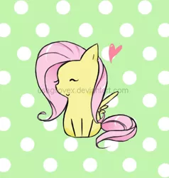 Size: 463x486 | Tagged: artist:usagilovex, chibi, derpibooru import, fluttershy, heart, safe, solo