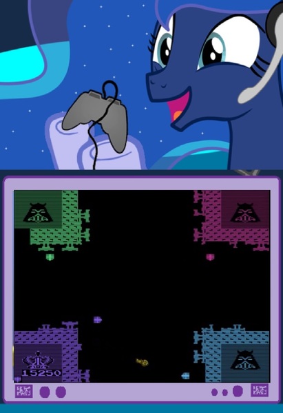 Size: 872x1272 | Tagged: atari, atari 2600, derpibooru import, exploitable meme, female, gamer luna, meme, obligatory pony, princess luna, safe, tv meme, video game, warlords