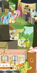 Size: 450x888 | Tagged: applejack, aunt orange, bindle, derpibooru import, female, filly, filly applejack, fluttershy, lemonjade, match game, rainbow dash, safe, savoir fare, screencap, the cutie mark chronicles, trade ya, uncle orange, younger, zoomed in