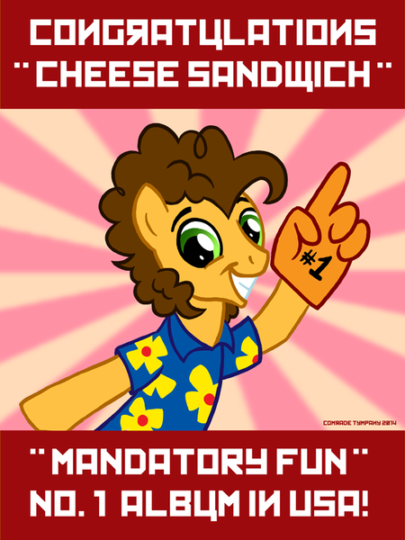 Size: 576x768 | Tagged: artist:tim-kangaroo, cheese sandwich, derpibooru import, mandatory fun, safe, solo, weird al yankovic