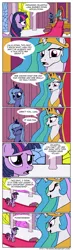 Size: 800x2726 | Tagged: artist:teygrim, comic, dark comedy, derpibooru import, dialogue, forgiveness, implied arson, implied murder, princess celestia, princess luna, s1 luna, semi-grimdark, throne, trollestia, twilight sparkle, tyrant luna