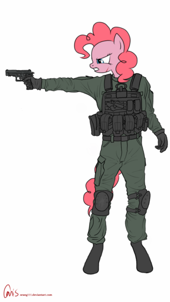 Size: 720x1280 | Tagged: anthro, artist:orang111, derpibooru import, gun, korea, military uniform, p226, pinkie pie, pistol, republic of korea army, safe, seal, sketchbook mobile, solo, udt, udt seal, weapon