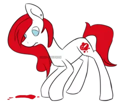 Size: 708x605 | Tagged: safe, artist:gray-gryphon, derpibooru import, oc, oc:heavy flow, unofficial characters only, earth pony, pony, blood, female, menstrual blood, menstruation, solo