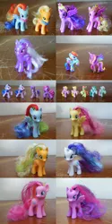 Size: 4000x8000 | Tagged: safe, derpibooru import, amethyst star, applejack, fluttershy, lily, lily valley, pinkie pie, princess cadance, rainbow dash, rarity, sea swirl, seafoam, tropical storm, twilight sparkle, twilight sparkle (alicorn), wysteria, alicorn, pony, absurd resolution, brushable, female, mane six, mare, rainbow power, toy