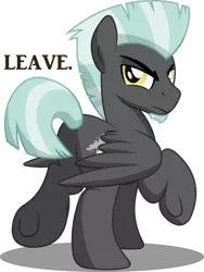 Size: 500x666 | Tagged: safe, artist:drawponies, artist:gray-gold, derpibooru import, thunderlane, pegasus, pony, glare, looking at you, looking back, male, plot, simple background, solo, stallion, transparent background, underhoof, wrong neighborhood