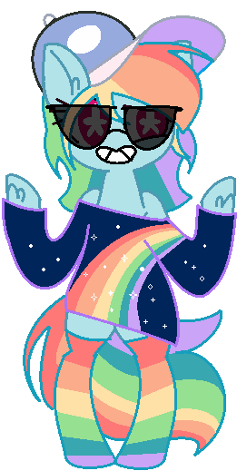 Size: 261x519 | Tagged: artist needed, awesome, clothes, cool, derpibooru import, exposed, grin, hat, nyan cat, nyan dash, rainbow, rainbow dash, rainbow dash always dresses in style, rainbow socks, safe, shoulderless, sleeveless, smiling, socks, soft grunge, solo, source needed, sparkles, starry eyes, striped socks, sunglasses, swag, tube top, unshorn fetlocks, wingding eyes