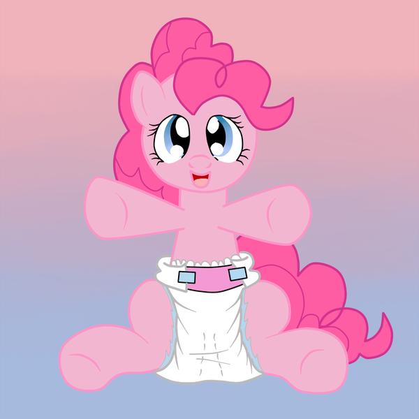 Size: 1000x1000 | Tagged: artist:ced75, artist:fillyscoots42, diaper, diaper fetish, female, pinkie pie, questionable, solo, solo female