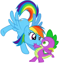 Size: 1332x1422 | Tagged: artist:filpapersoul, artist:sulyo, artist:titanium-pony, derpibooru import, edit, female, kissing, love, male, rainbow dash, rainbowspike, safe, shipping, spike, spikelove, straight