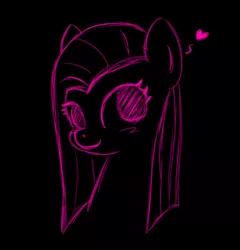 Size: 324x338 | Tagged: artist:tanmansmantan, black background, cute, cuteamena, derpibooru import, pinkamena diane pie, pinkie pie, safe, simple background, solo, straight hair