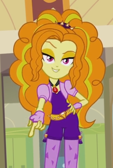 Size: 231x344 | Tagged: safe, derpibooru import, adagio dazzle, equestria girls, rainbow rocks, battle of the bands, cafeteria, female, gem, hand on hip, pointing, raised eyebrow, singing, siren gem, solo