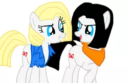 Size: 800x518 | Tagged: android 17, android 18, artist:kesia-chan, derpibooru import, dragon ball z, ponified, safe