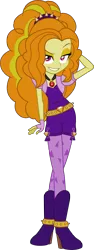 Size: 1422x3774 | Tagged: safe, artist:imperfectxiii, derpibooru import, adagio dazzle, equestria girls, rainbow rocks, boots, clothes, evil grin, gem, headband, high heel boots, leggings, looking at you, pantyhose, shoes, simple background, siren gem, solo, spikes, stockings, that was fast, tights, transparent background, vector