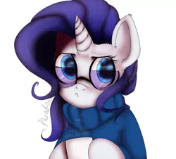 Size: 1325x1200 | Tagged: safe, artist:yukomaussi, derpibooru import, rarity, pony, unicorn, clothes, female, glasses, mare, mug, solo, sweater, turtleneck